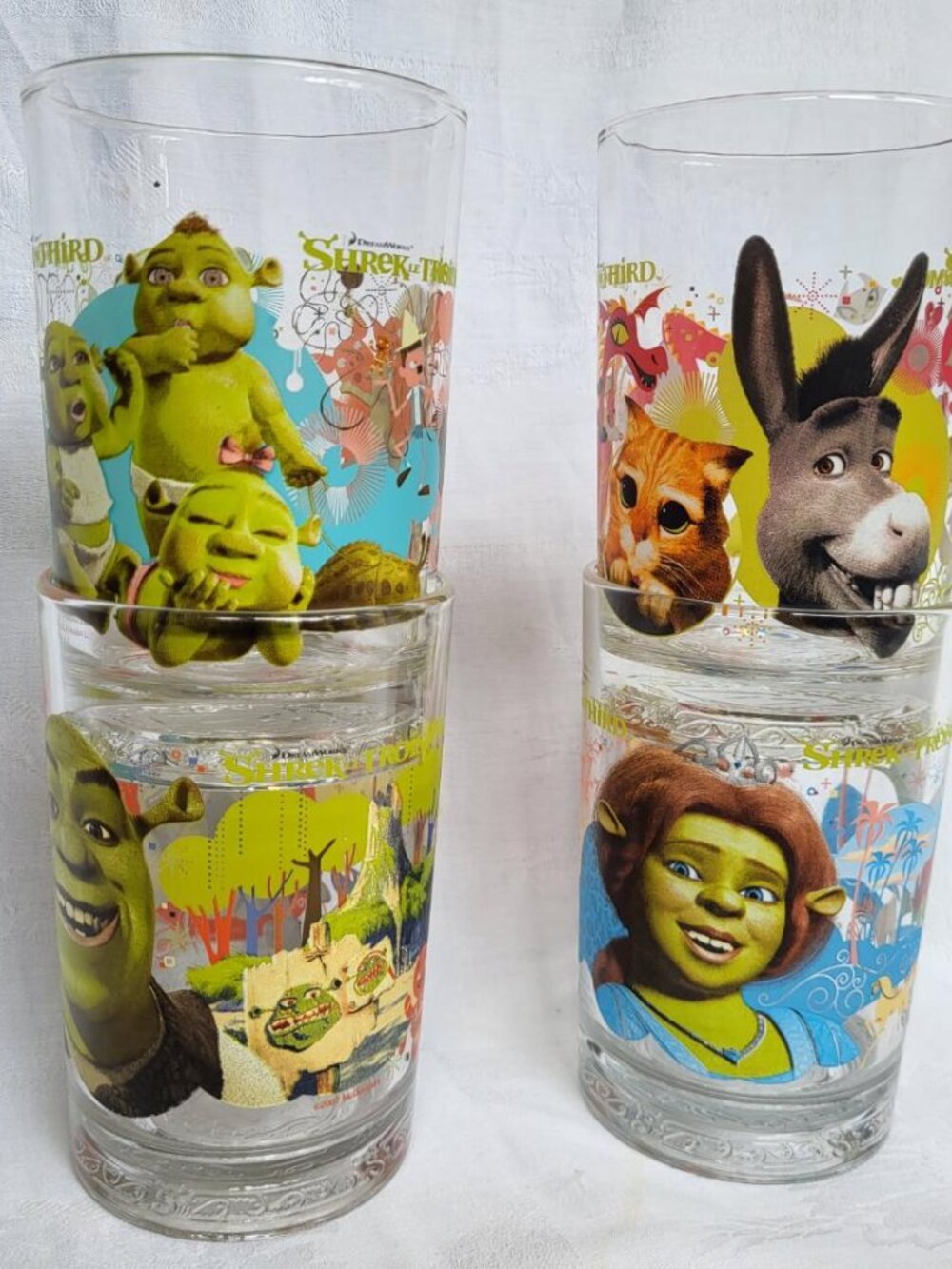 Shrek the Third Collector Glass Tumblers - McDonald's 2007
